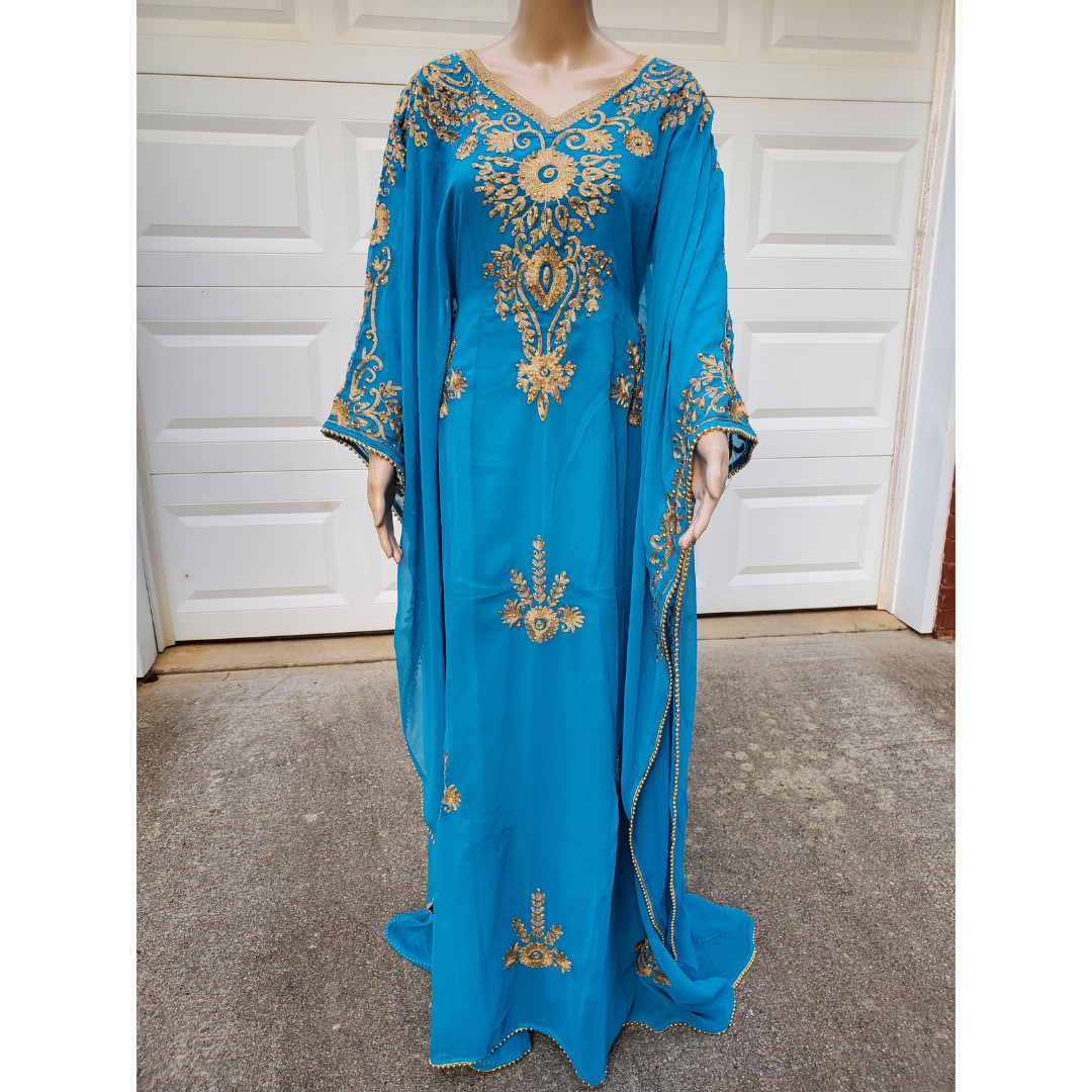 Priyanka Elegant Embroidered Kaftan Party Dress for Women