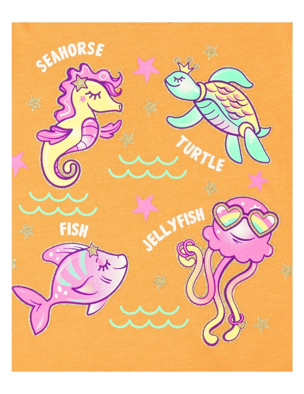 Baby And Toddler Girls Sea Animals Graphic Tee