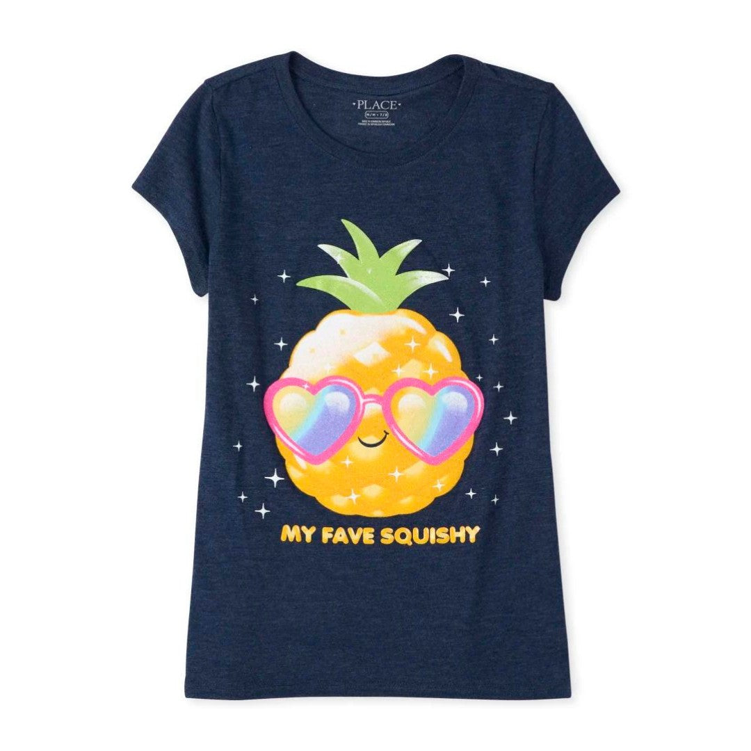 Big Girls Pineapple Glitter Tee