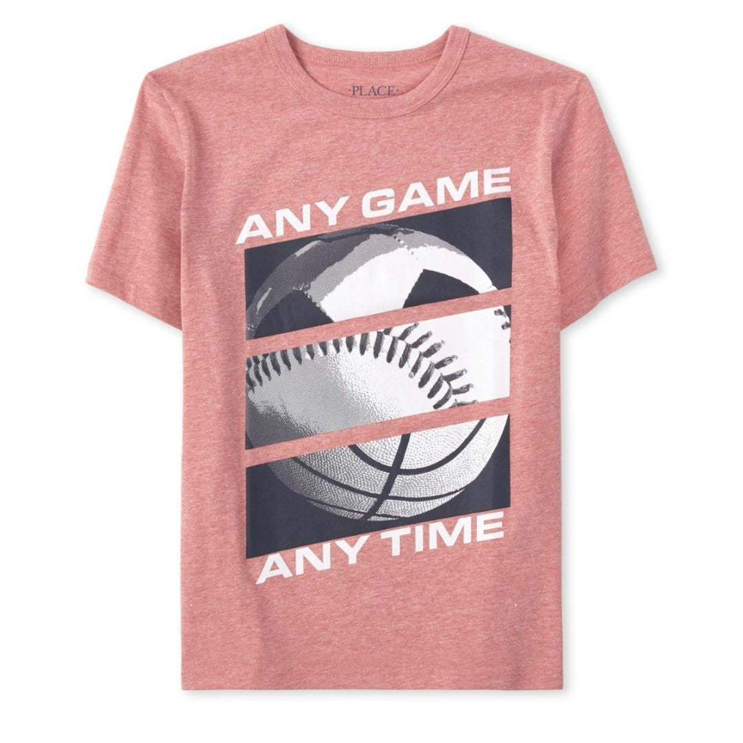 Boys Any Game Any Time Graphic Tee