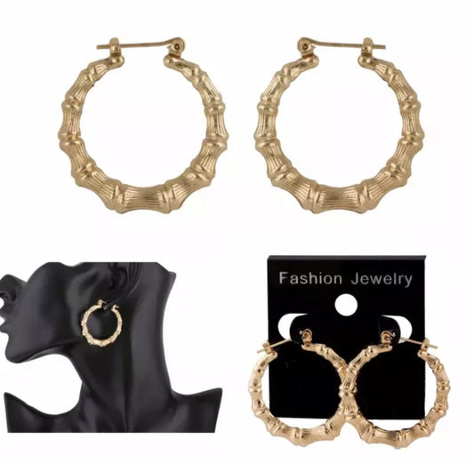 Medium Sized Gold Hoop Earrings