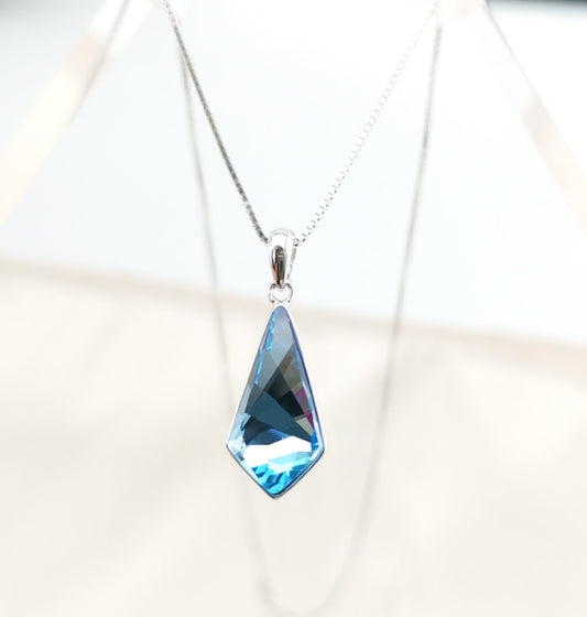 Custom Austrian Crystal Pendant with 925 Sterling Silver Necklace