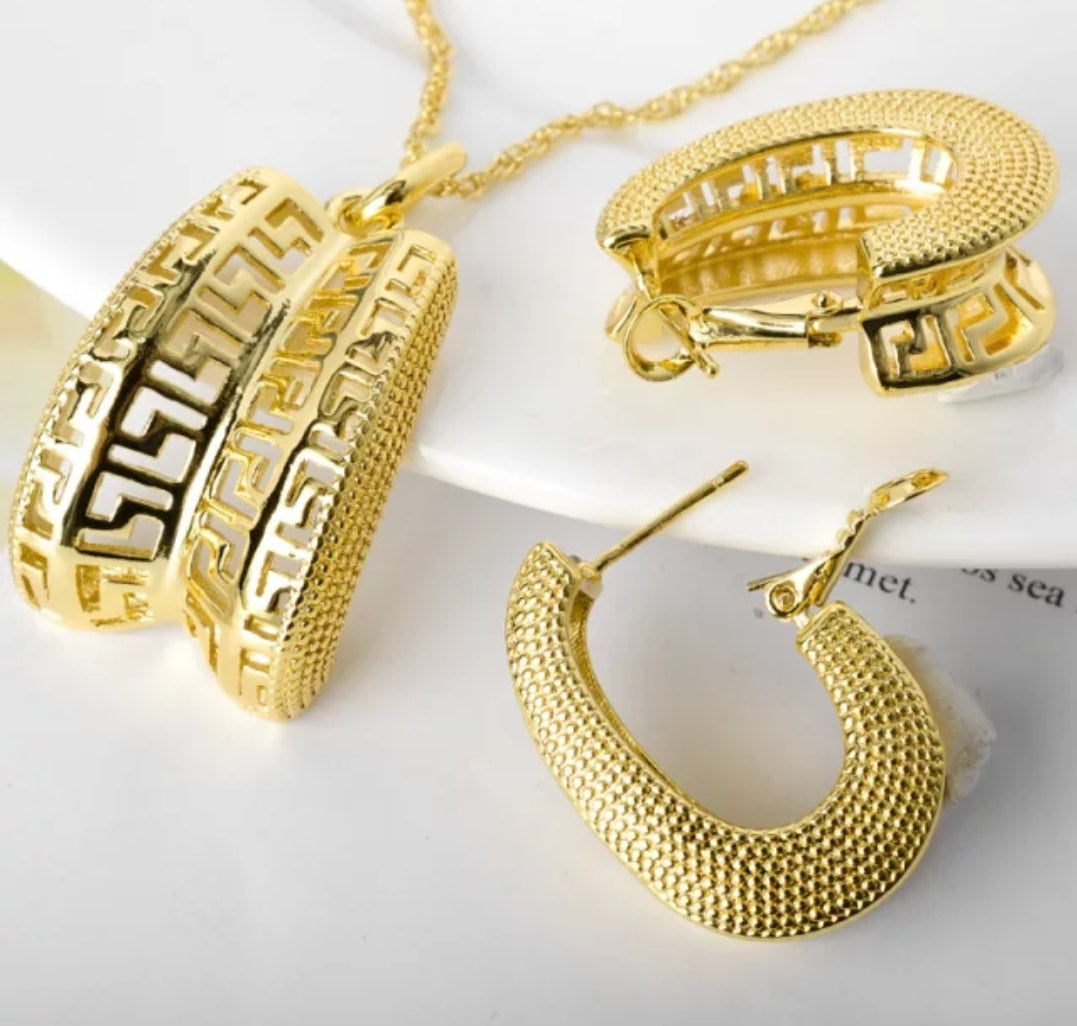 Gold-Tone Croissant Party Jewelry Set