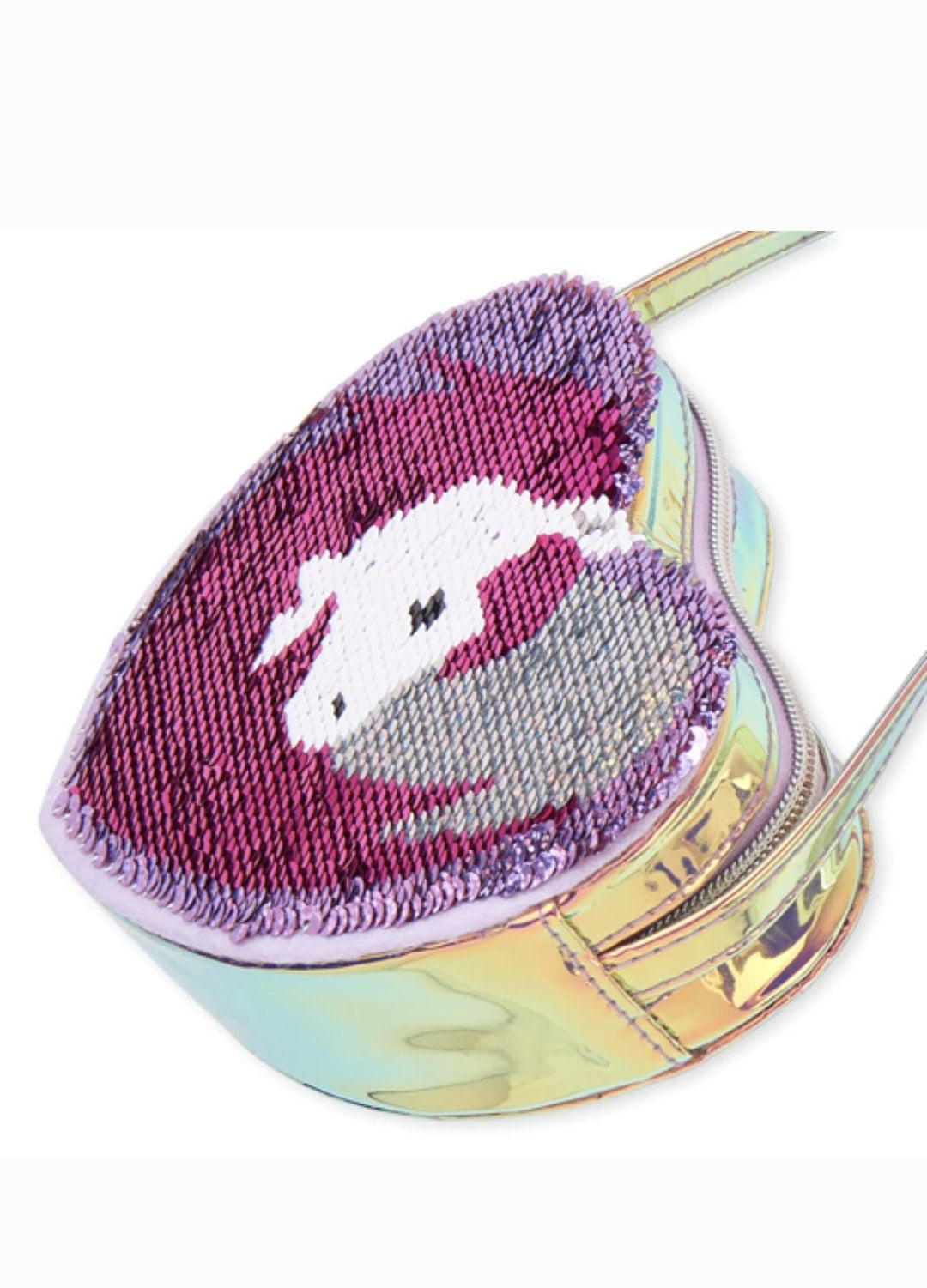 Girls Flip Sequin Unicorn Holographic Heart Bag