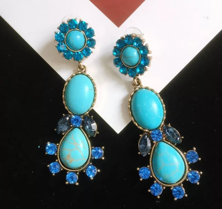 Blue Links Fashion Earrings