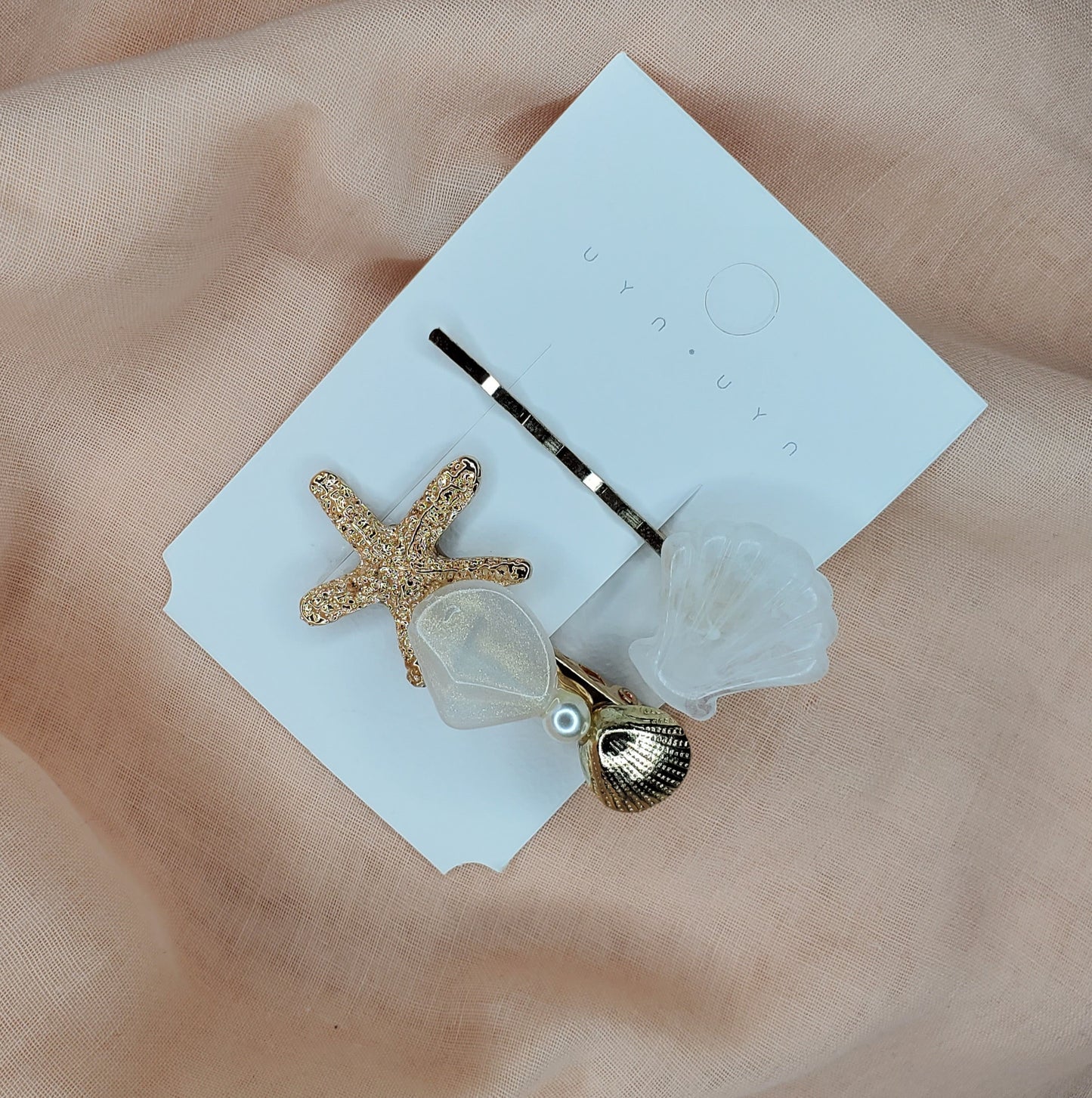 Golden Shell 2-Pc Hair Pins