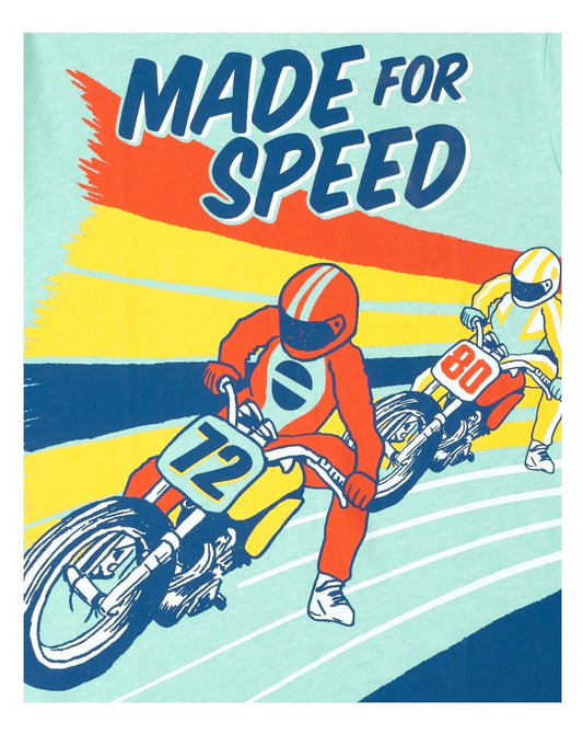 Boys Made For Speed Graphic Tee - S/D Mellow Aqua