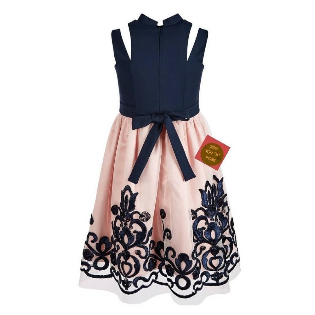 Bonnie Jean Big Girls Cutout Strap Soutache Dress