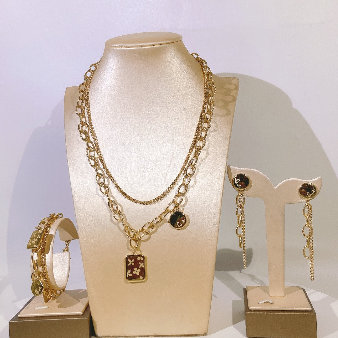 18k Gold Inspired Links Jewelry Set