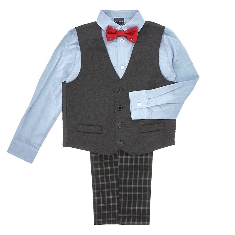 Nautica Little Boys 4-Pc. Twill Vest Set