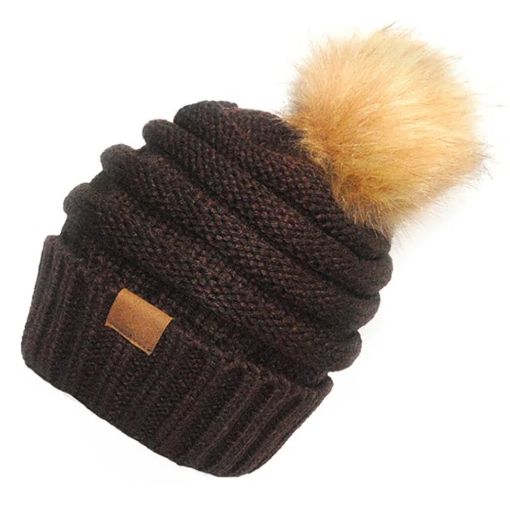 Unisex Slouchy Beanie Hat with Pompom