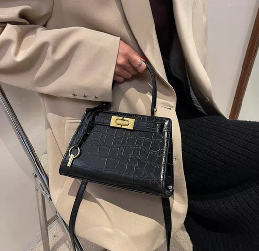 Camden Mini Satchel Crossbody - Black Croc