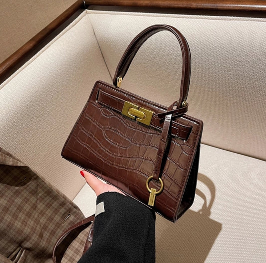 Camden Mini Satchel Crossbody - Coffee Croc