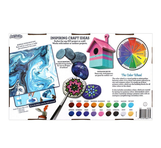 Premium Acrylic Paint Bottles Art Set, 18 Colors