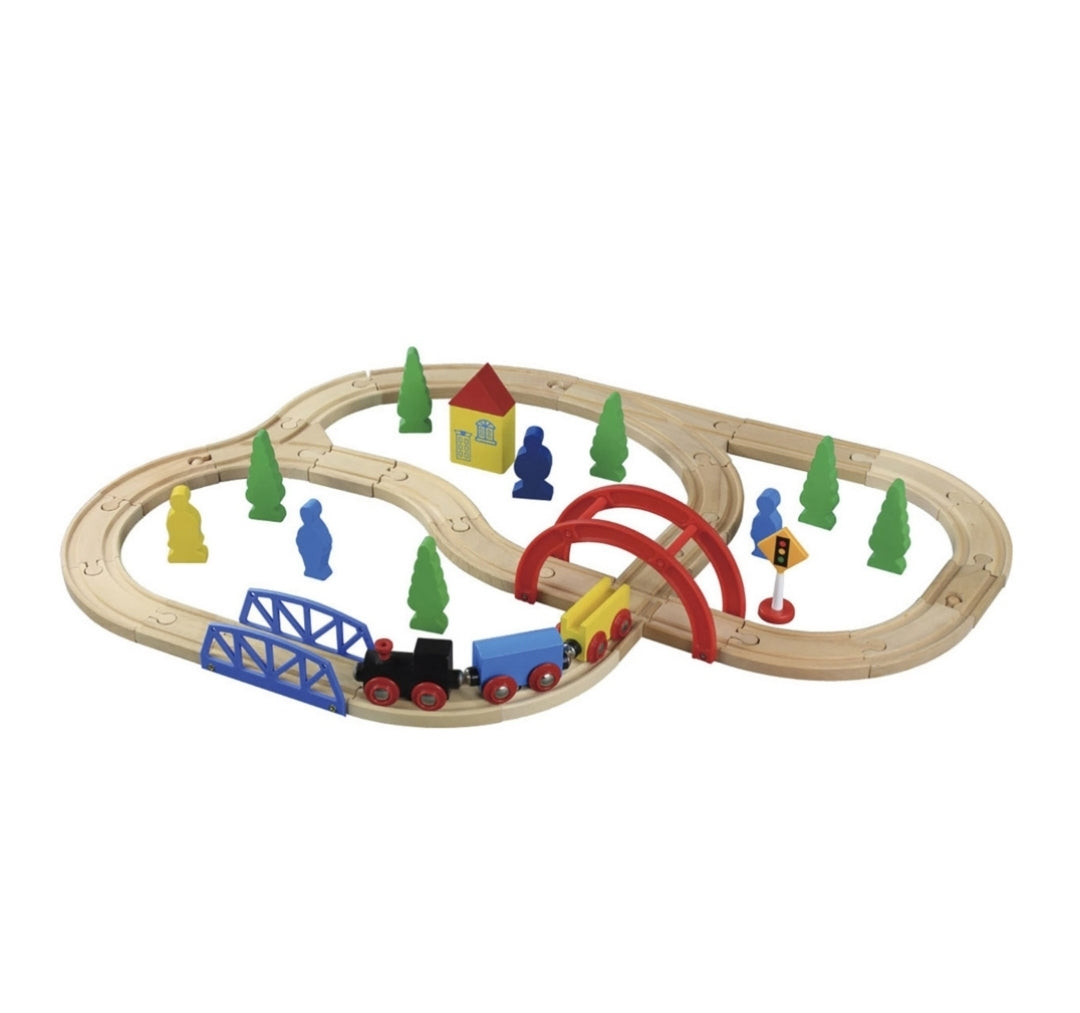 40 Piece Wooden Train Set
