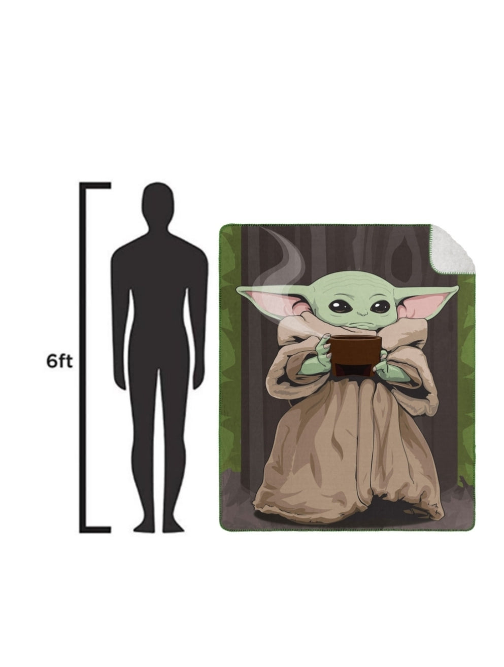 Star Wars: The Mandalorian Cloud Sherpa Throw Blanket, 50" x 60" (Various Designs)