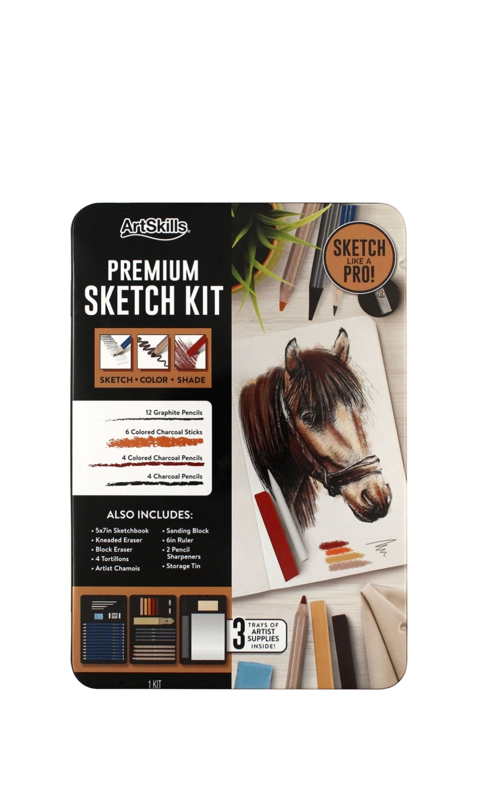Sketch Pencils Set with Sketchbook 41-Piece Professional Drawing
