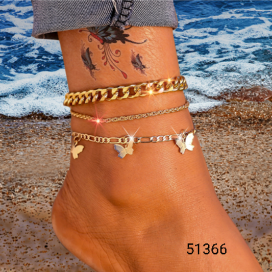 Ladies Fashion Anklet Bracelet Set
