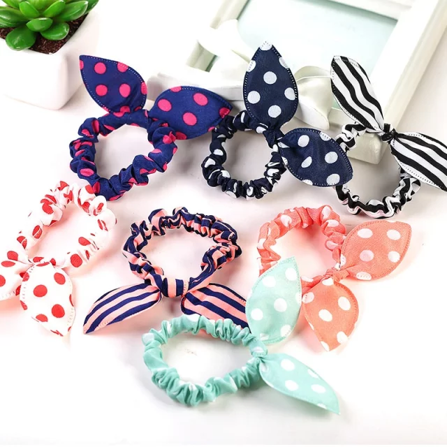 Rabbit Hair Band Scrunchies (12 pcs)