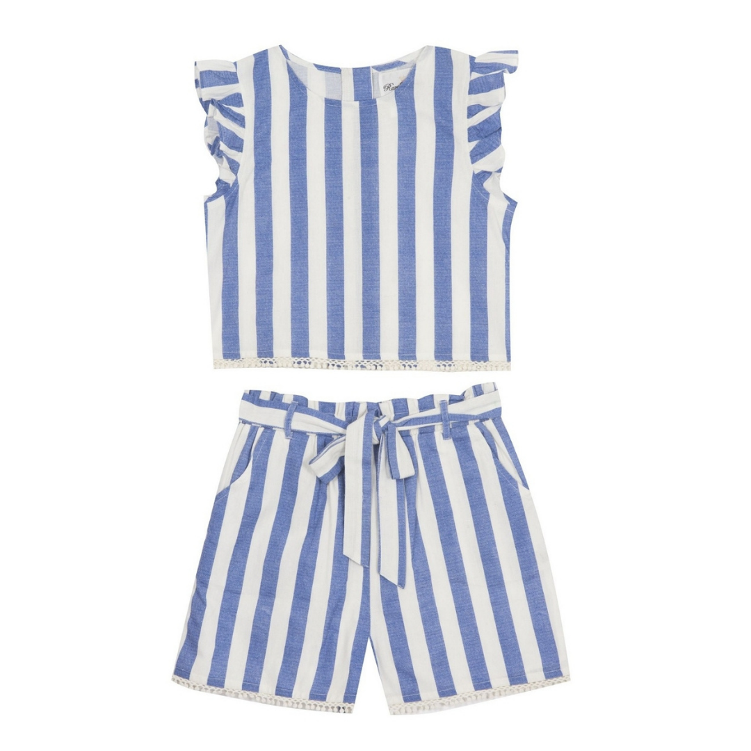 Rare Editions Little Girls Linen Top and Short Set