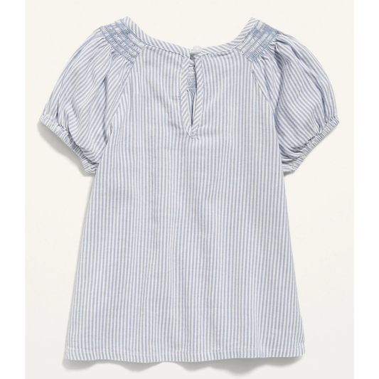 Toddler Girls Smoky Neck Blouse