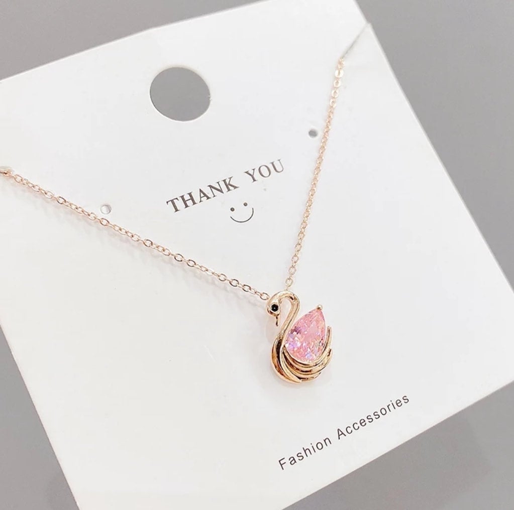 Rose Gold Swan Necklace