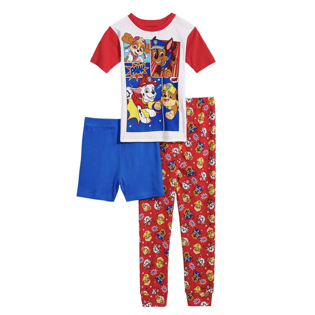 Paw Patrol Little & Big Boys 3-Pc. Cotton Pajama Set