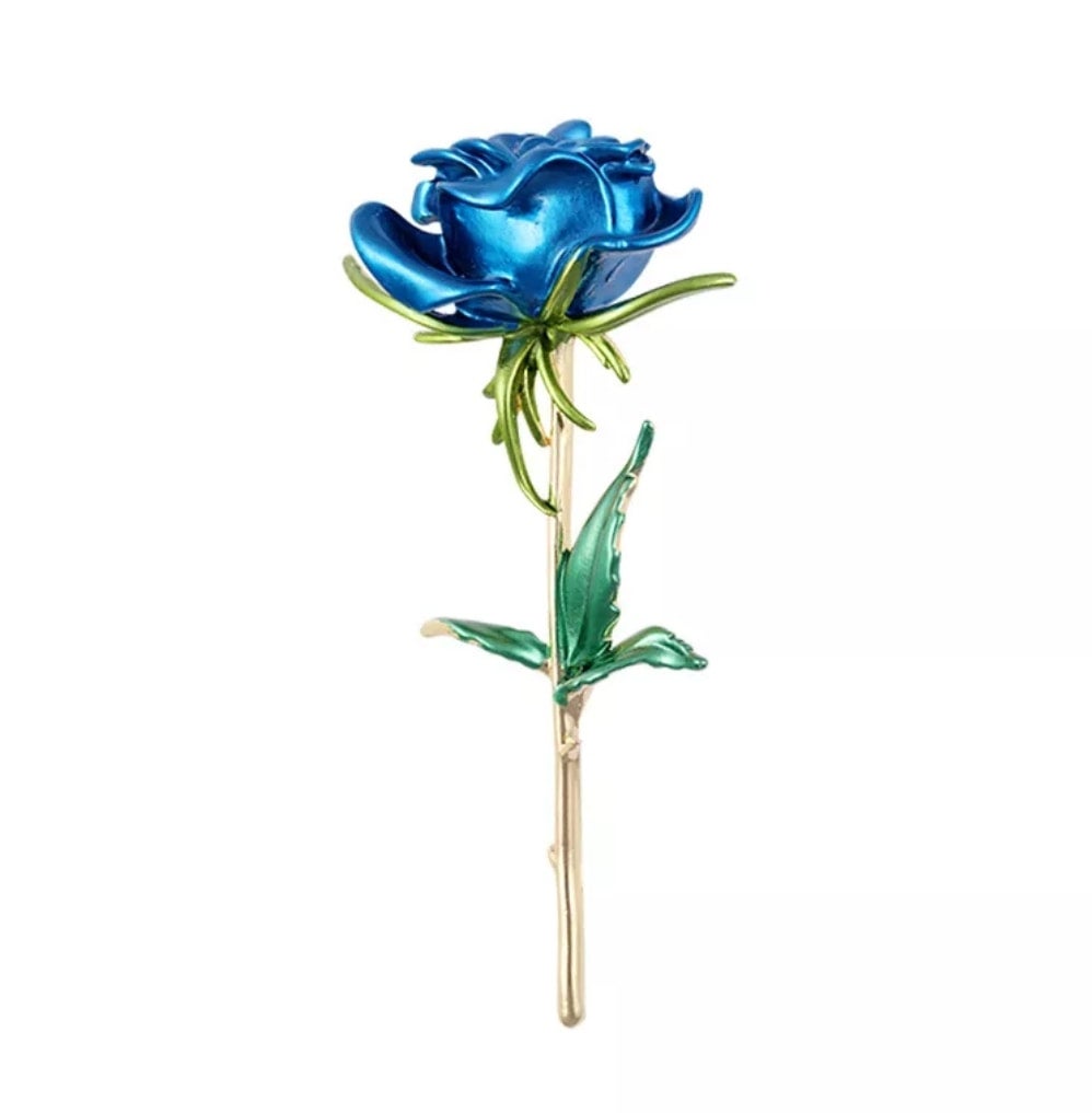 Sapphire Rose Brooch