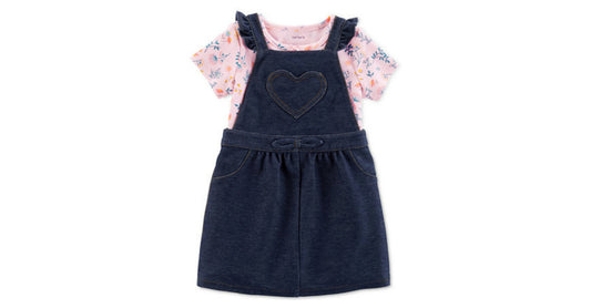 Carter's Baby Girls' 2-Piece Heart Bodysuit & Jumper Set