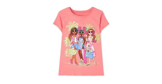 Girls Vacay Squad Graphic Tee - Salmonrose