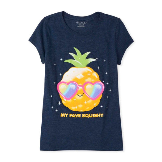 Big Girls Pineapple Glitter Tee
