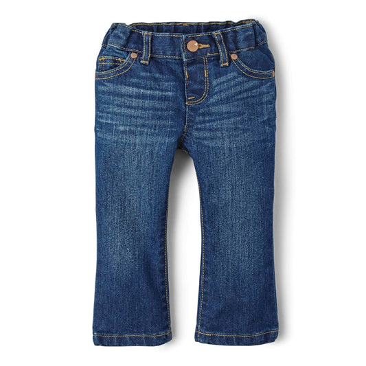 Baby And Toddler Girls Basic Stretch Bootcut Jeans - Indgostone