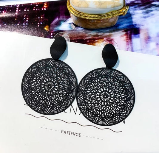 Black Canvas Earrings