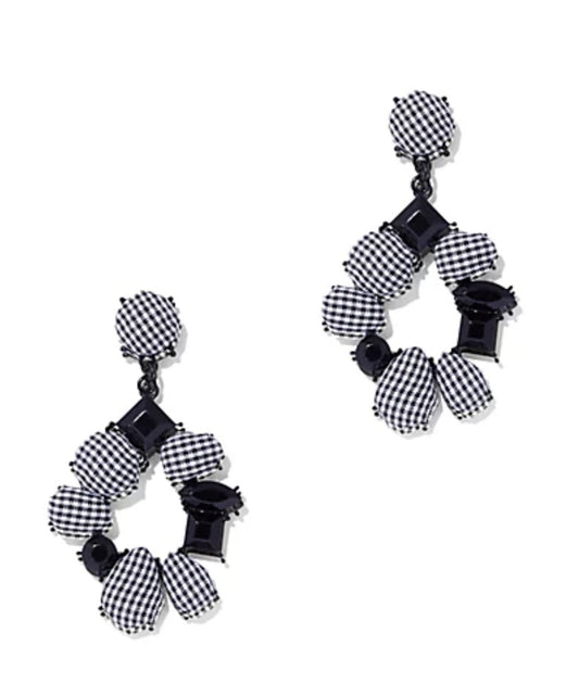 Gingham Round Drop Earrings