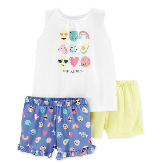 Carter's Little Big Girls 3-Piece Emojis PJs