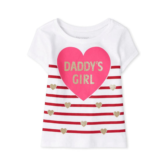 Baby And Toddler Girls Daddy's Girl Graphic Tee - White