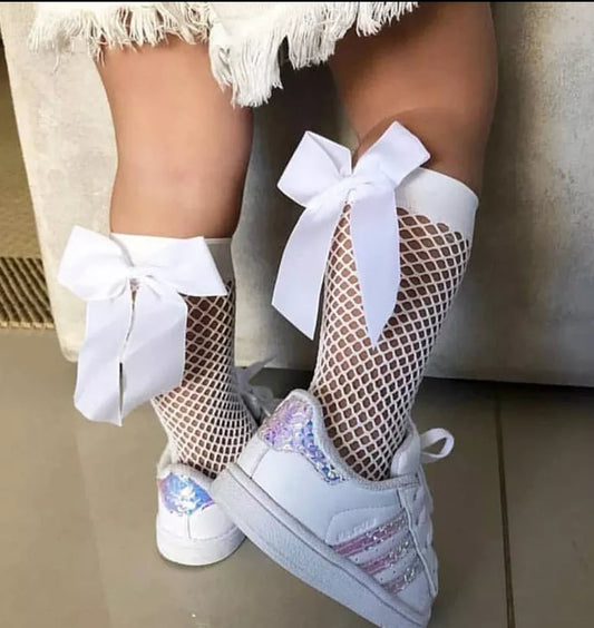 Baby/Toddler Girls Bow Mesh Socks - Available in Two Colors