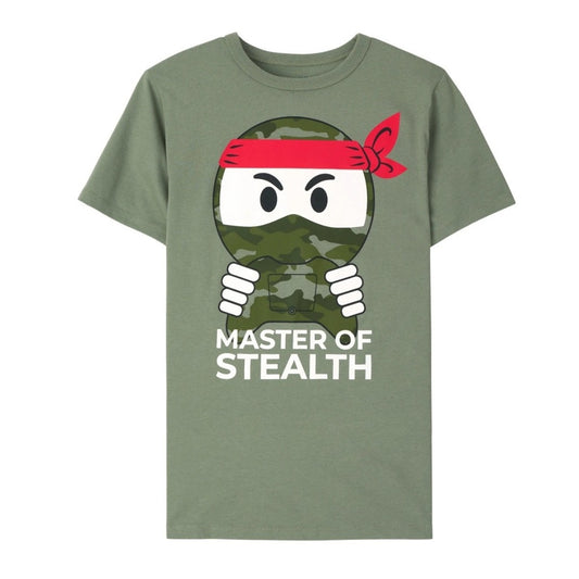 Boys Camo Ninja Graphic Tee - Olive Press