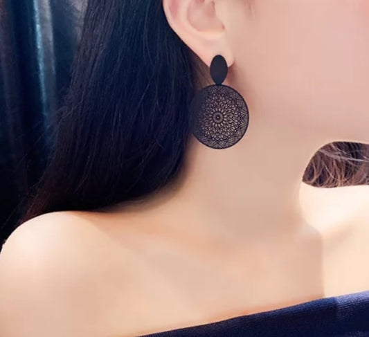 Black Canvas Earrings