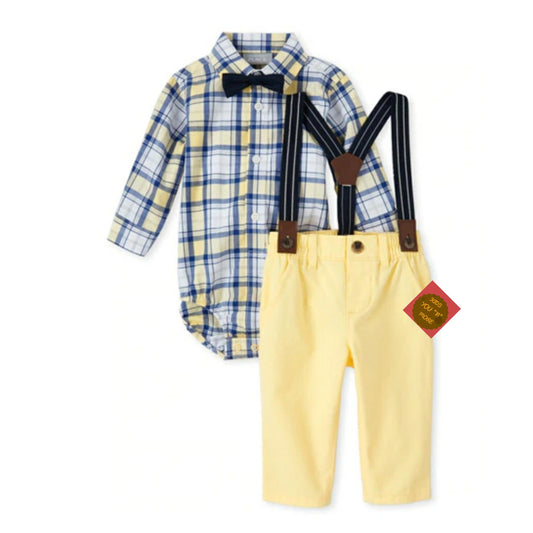Baby Boys Plaid Poplin Outfit Set