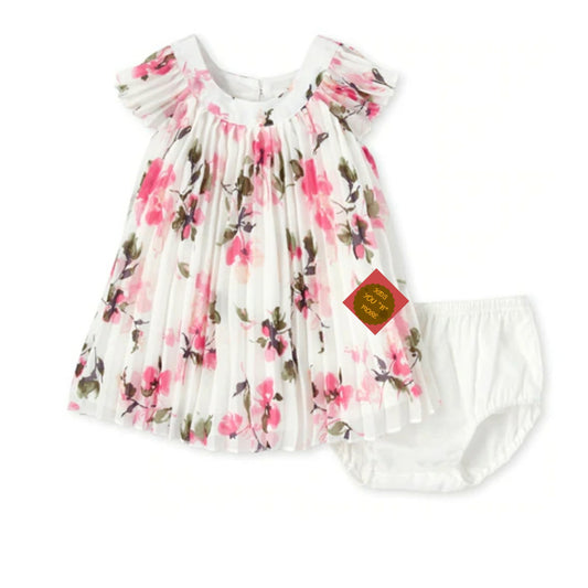 Baby Girls Floral Pleated Dress