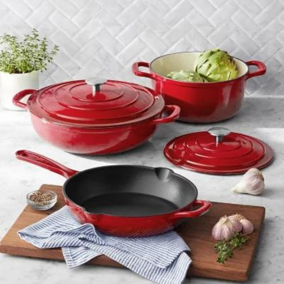 5-Piece Enamel Cast Iron Set – Varieties Hub