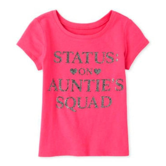 Baby And Toddler Girls Glitter Auntie's Squad Graphic Tee