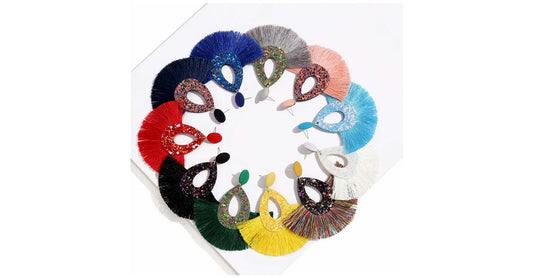 Glitter Fringe Dangle Earrings