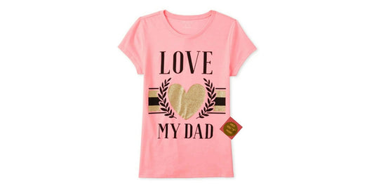 Girls Love My Dad Glitter Graphic Tee