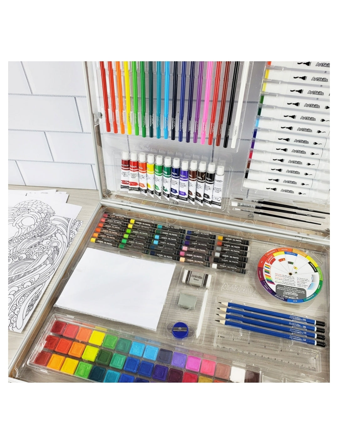 ArtSkills Mixed Media Art Set with Watercolors, Pencils, Acrylic