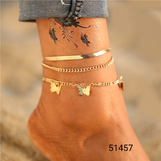 Ladies Fashion Anklet Bracelet Set