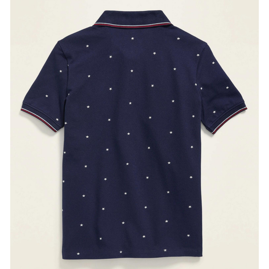 Old Navy Built-In Flex Americana Print Pique Polo