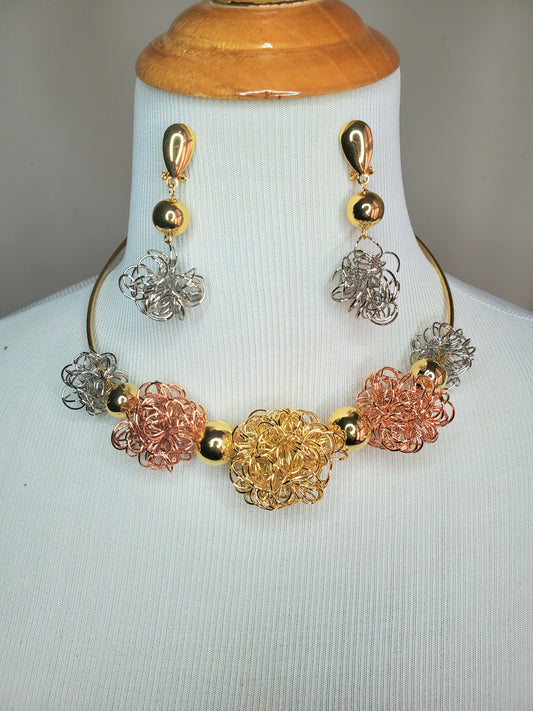 Spiral Balls Brazilian Choker & Earrings Set